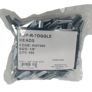 SEALED BAG 1/8" Zinc Plated / Toggle Wing‎ Heads (Box of 100)